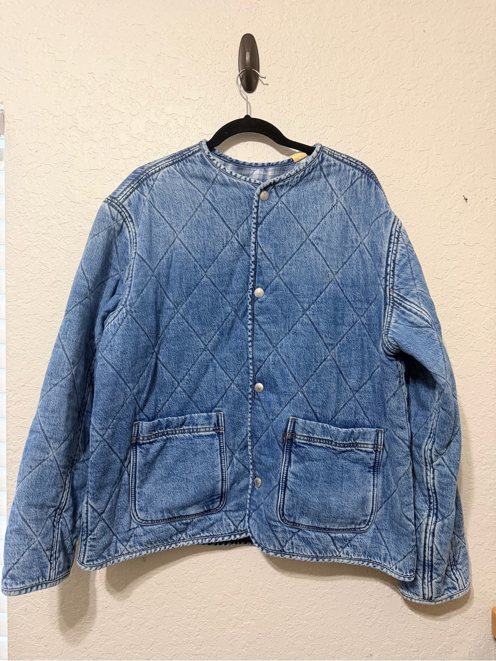 Levi's Light Wash Quilted Denim Shirt Jacket